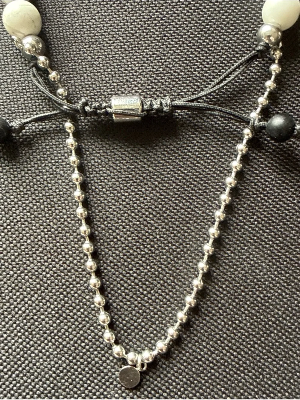 Totwoo Bluetooth Connect to Love Adjustable-Onyx+White Stone-Moon Star Bracelet